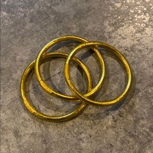 3 BuDha girl gold bracelets - serenity prayer set